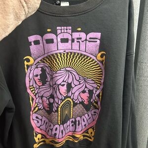 H&M Black Sweatshirt with Pink and Yellow Graphic